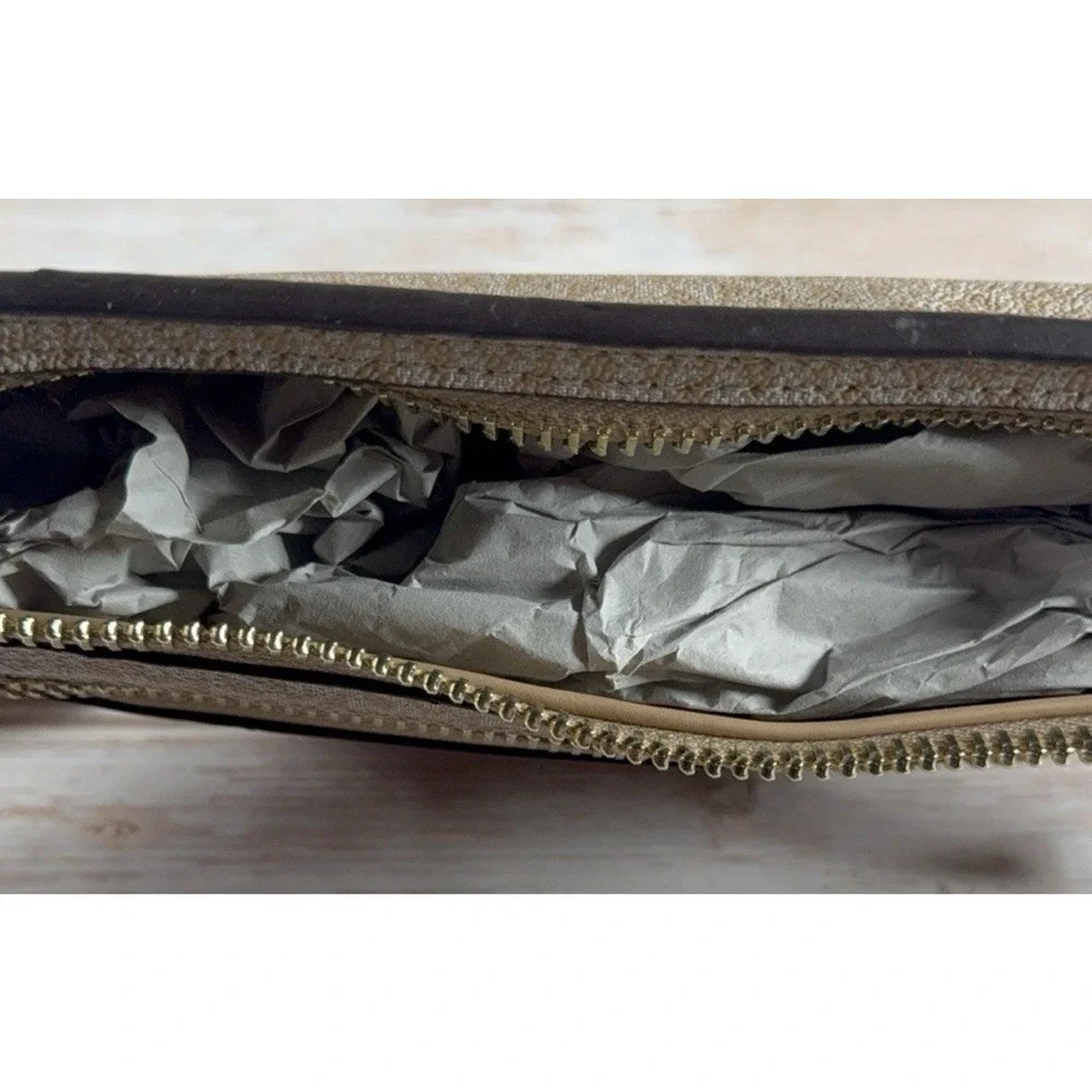 Michael Kors Tan & Gold Signature Belt Waist Fanny Pack Crossbody Bag Purse